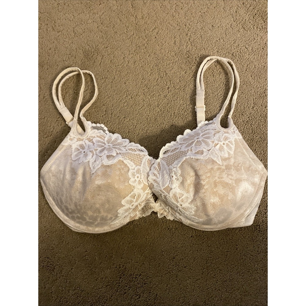 ***VINTAGE*** VICTORIA'S SECRET LACE DETAIL  PUSH-UP DOUBLE STRAP‎ BRA SIZE 34 D